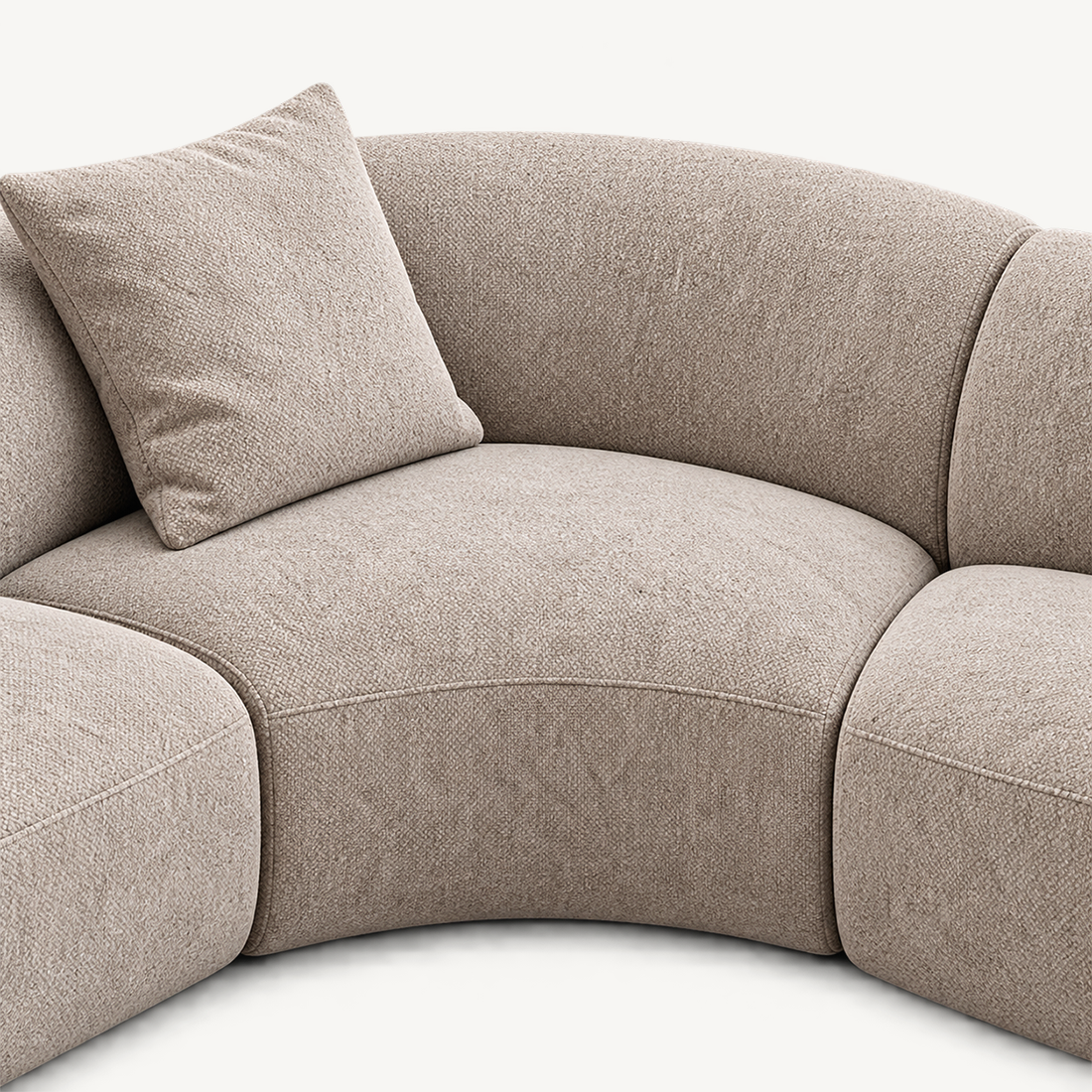 Crescent Modular Fabric Sofa with Removable Covers