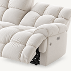 55.5" Lay-Flat Fabric Power Reclining Loveseat