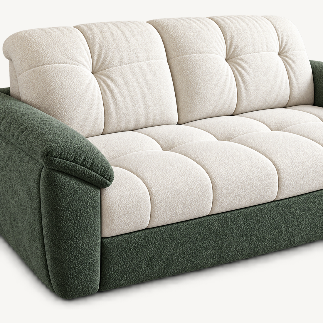 Fabric Sofa Bed with Push-Pull Folding Design