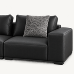 Low-Profile Leather and Fabric Modular Sofa