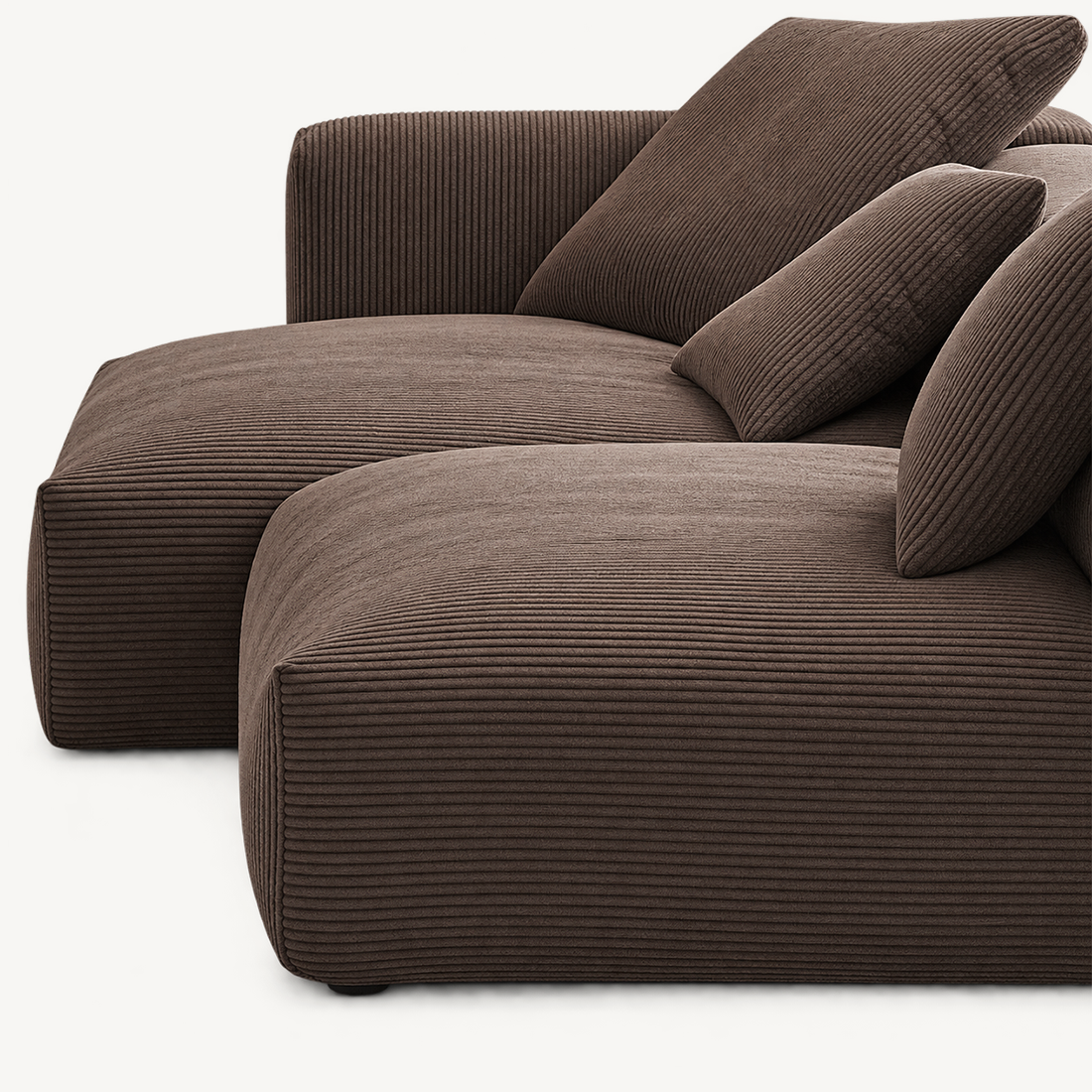 95.6" Mid-Century Modern Corduroy Modular Sofa