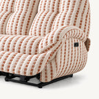 59" Striped Fabric Wall-Hugger Power Reclining Loveseat