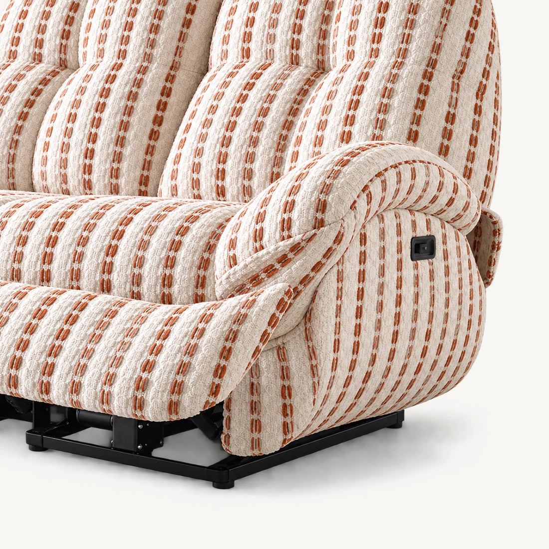 59" Striped Fabric Wall-Hugger Power Reclining Loveseat