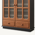 Antique-Style Solid Wood Wine Storage Cabinet