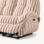 59" Striped Fabric Wall-Hugger Power Reclining Loveseat