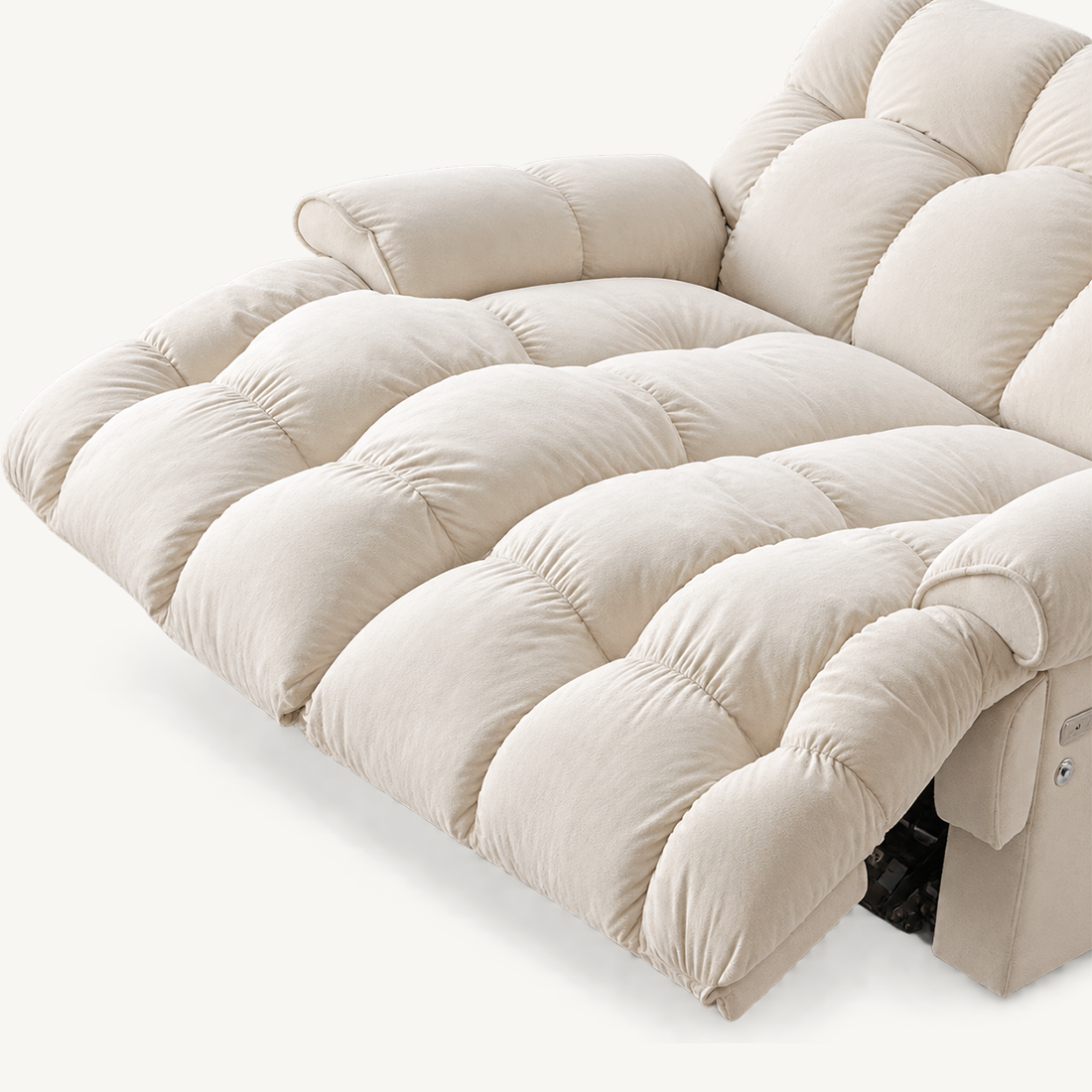 55.5" Lay-Flat Fabric Power Reclining Loveseat