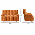 55.5" Lay-Flat Fabric Power Reclining Loveseat