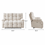 55.5" Lay-Flat Fabric Power Reclining Loveseat