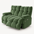 55.5" Lay-Flat Fabric Power Reclining Loveseat