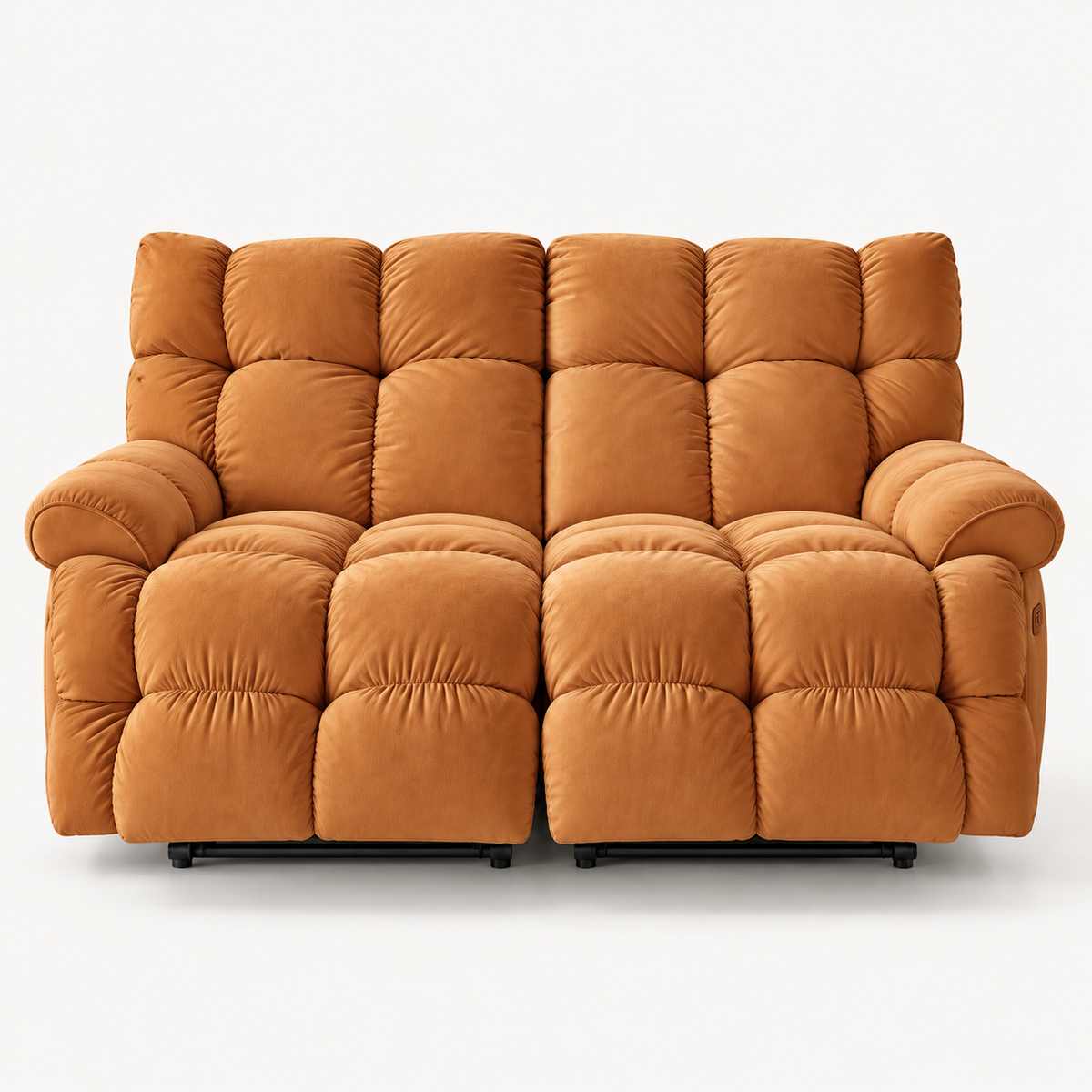 55.5" Lay-Flat Fabric Power Reclining Loveseat