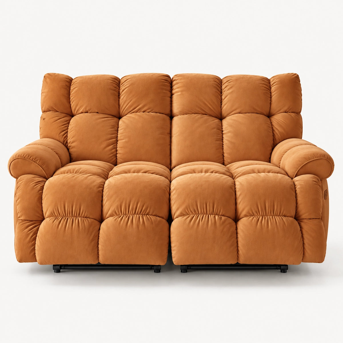55.5" Lay-Flat Fabric Power Reclining Loveseat