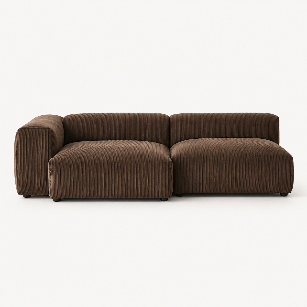 95.6" Mid-Century Modern Corduroy Modular Sofa