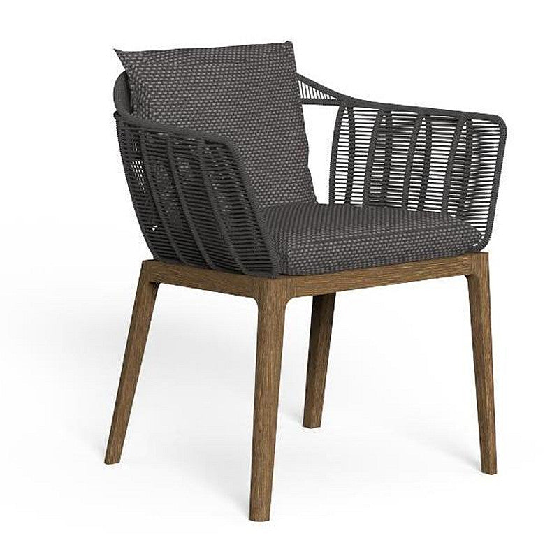 Teak Woven Outdoor Dining Chair with Cushion