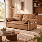 Compact Sofa Bed with Foldable Sliding Design