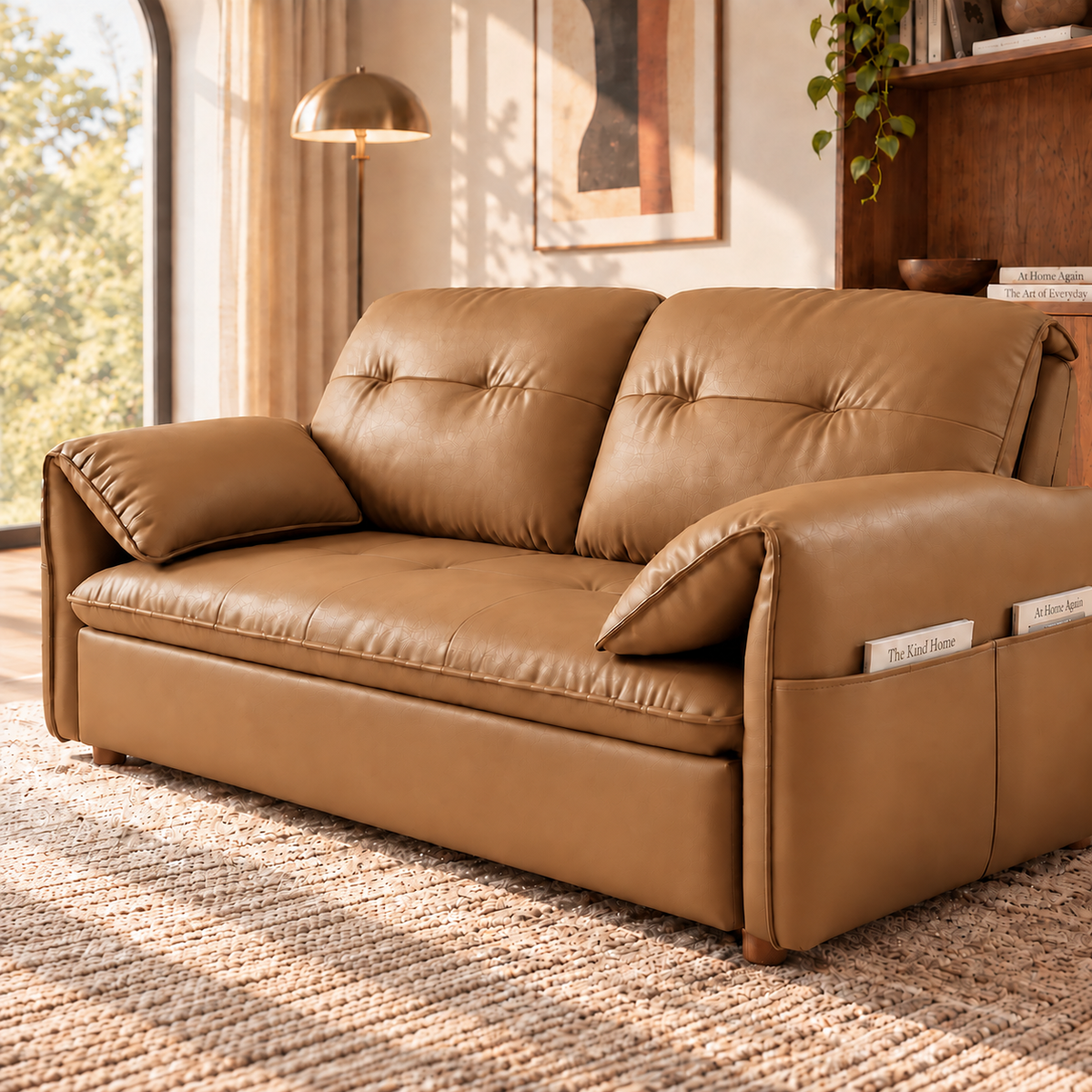 Compact Sofa Bed with Foldable Sliding Design