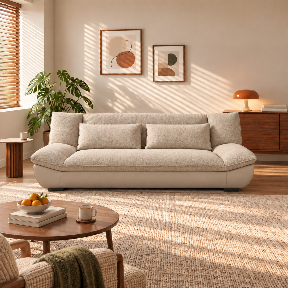 Cotton-Linen Foldable Sofa Bed