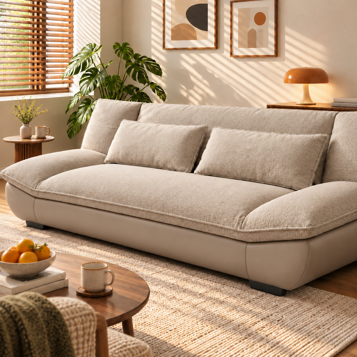 Cotton-Linen Foldable Sofa Bed