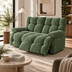 55.5" Lay-Flat Fabric Power Reclining Loveseat
