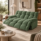 55.5" Lay-Flat Fabric Power Reclining Loveseat