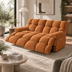 55.5" Lay-Flat Fabric Power Reclining Loveseat