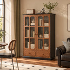 Antique-Style Solid Wood Wine Storage Cabinet