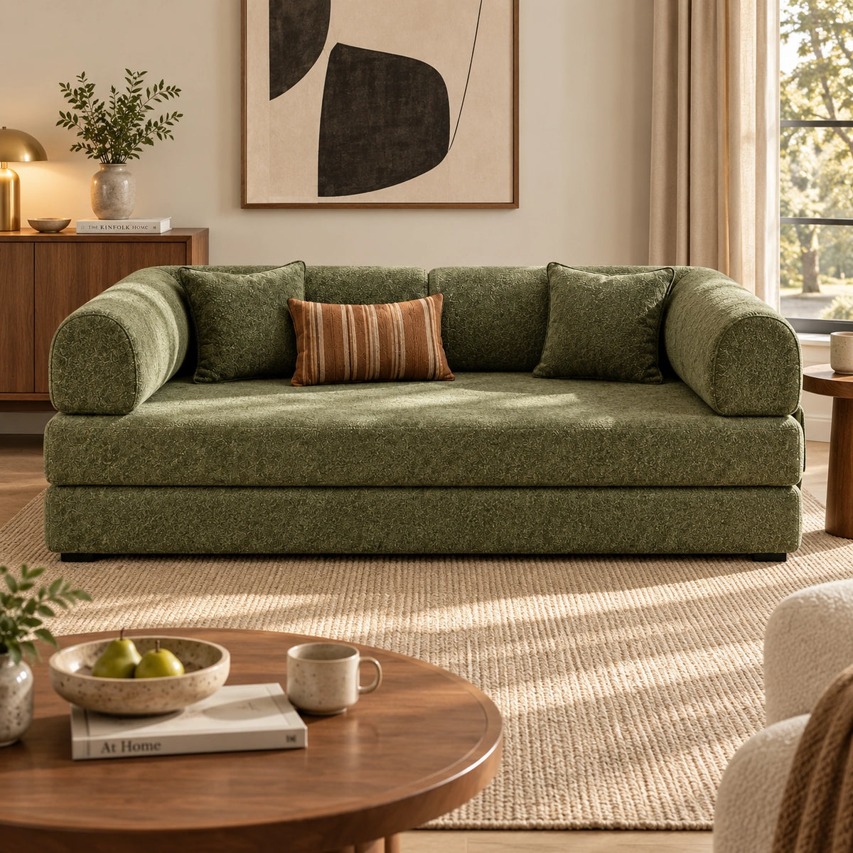 Frameless Fold-Out Sofa Bed for Two