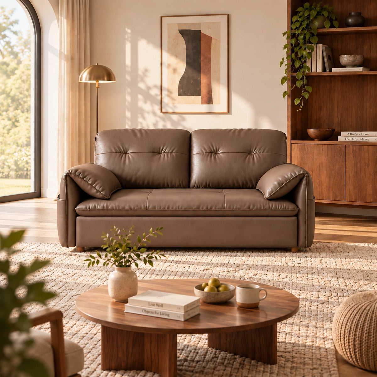 Compact Sofa Bed with Foldable Sliding Design