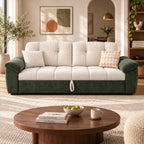 Fabric Sofa Bed with Push-Pull Folding Design