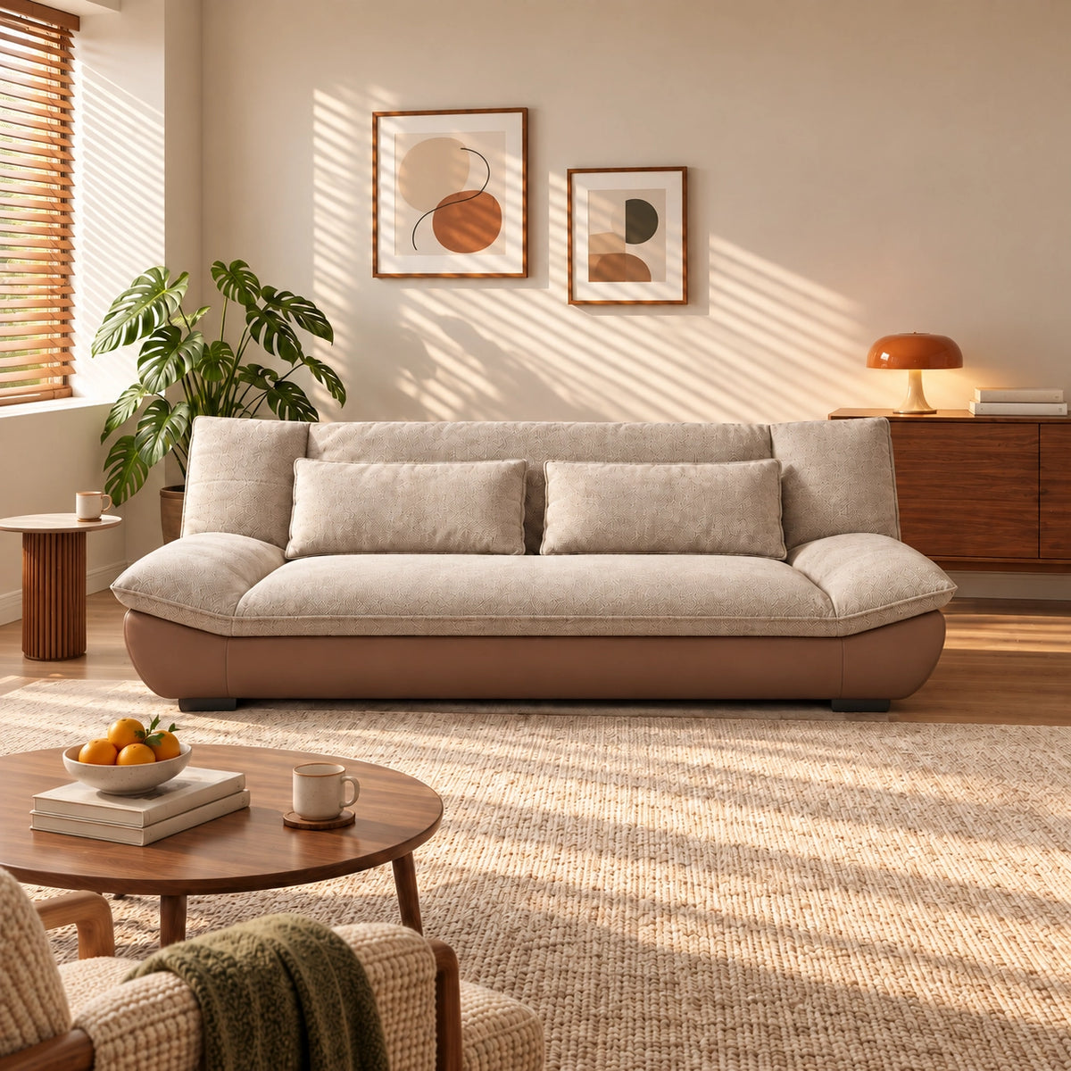 Cotton-Linen Foldable Sofa Bed