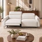 82.6" Japanese Minimalist Fabric Sofa with Adjustable Backrest