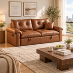 Modern Foldable Leather Sofa Bed