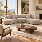 Crescent Modular Fabric Sofa with Removable Covers