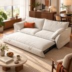 Retro Pull-Out Sofa Bed for Small Spaces
