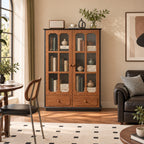 Antique-Style Solid Wood Wine Storage Cabinet