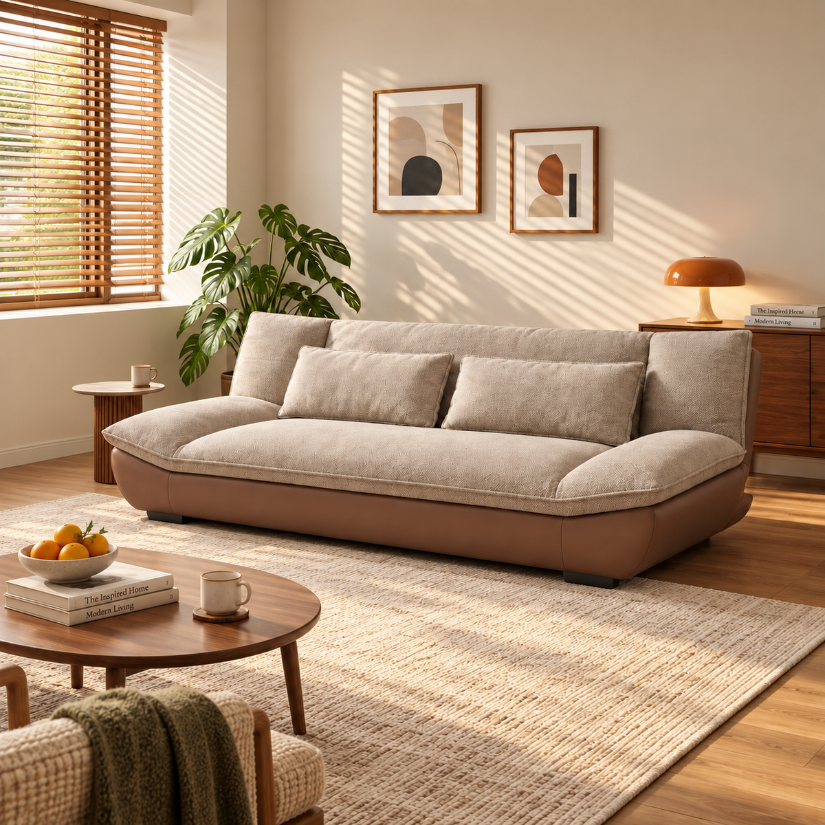 Cotton-Linen Foldable Sofa Bed