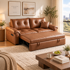 Modern Foldable Leather Sofa Bed