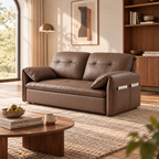 Compact Sofa Bed with Foldable Sliding Design