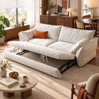 Retro Pull-Out Sofa Bed for Small Spaces