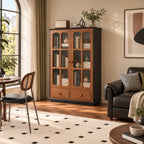 Antique-Style Solid Wood Wine Storage Cabinet