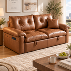 Modern Foldable Leather Sofa Bed