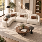 Low-Profile L- or U-Shaped Modular Sectional Sofa
