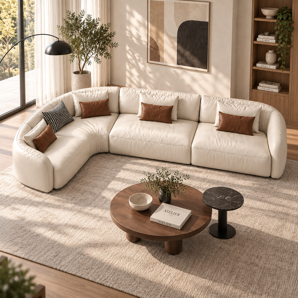 Low-Profile L- or U-Shaped Modular Sectional Sofa