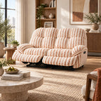59" Striped Fabric Wall-Hugger Power Reclining Loveseat