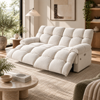 55.5" Lay-Flat Fabric Power Reclining Loveseat