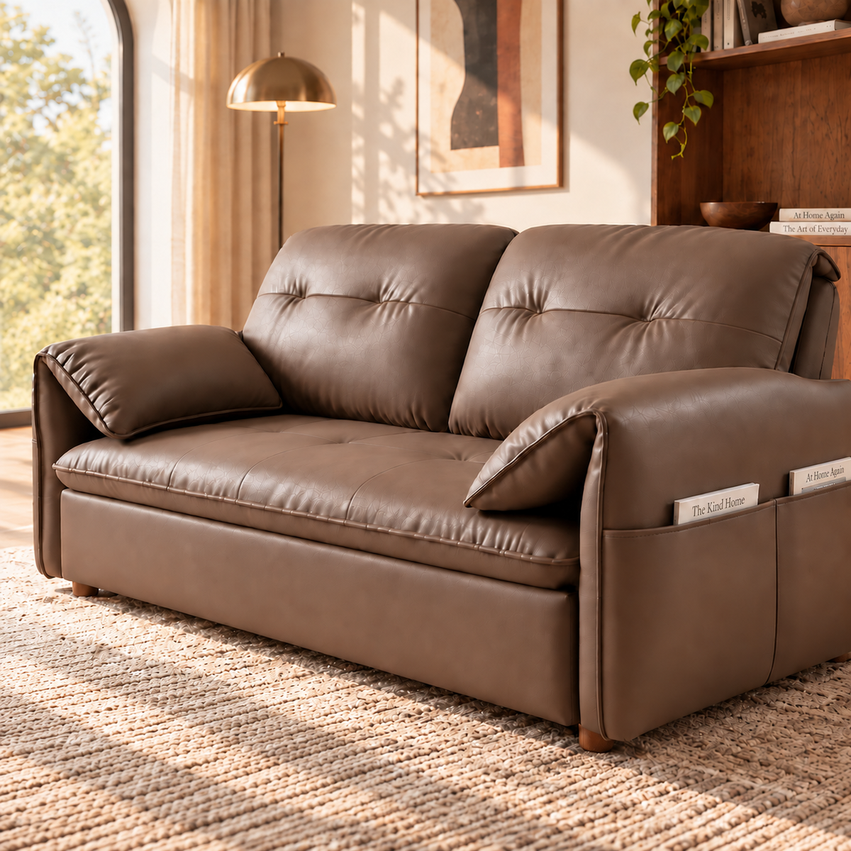 Compact Sofa Bed with Foldable Sliding Design