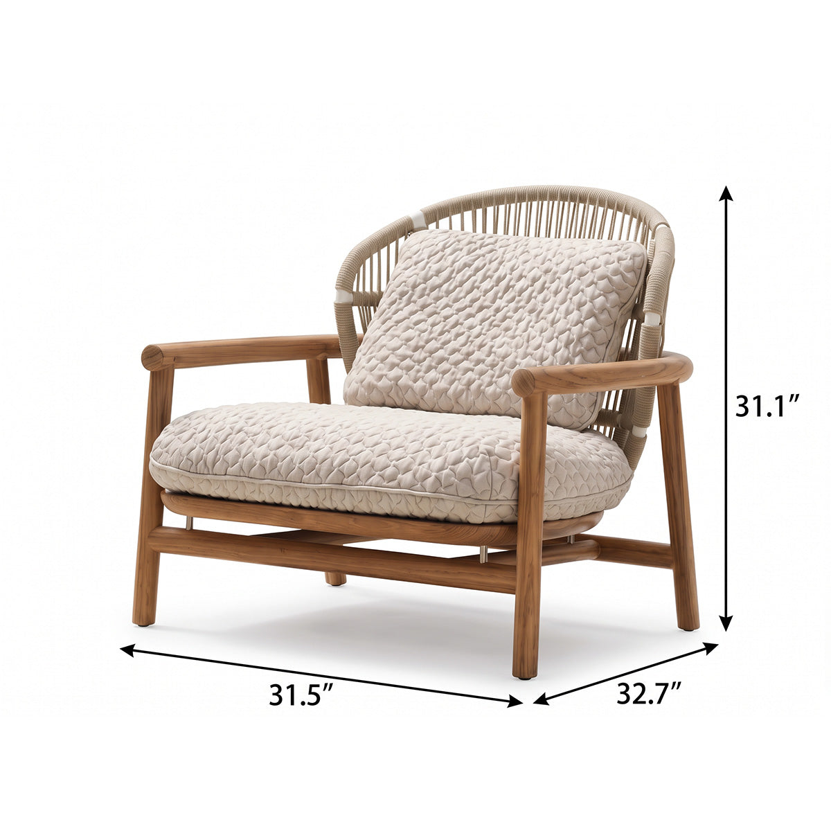 Mid-Century Modern Teak Outdoor Lounge Chair